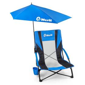 Emerit 656699842430 Low Beach Chairs For Adults With Removable Single Pack Blue And Black