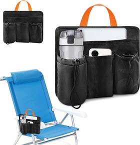 9137t Emsiok Beach Chair Cup Phone Holder Attachment Black Camp Side Pocket