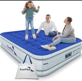 40065836 Enerplex 13 Inch Double High Portable Queen Air Mattress Bed W 2 Way Built-in Pump