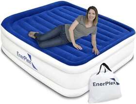 Enerplex 843797121523 Queen Air Mattress With Built In Pump - 15 Inch Luxury Size Self-inflati