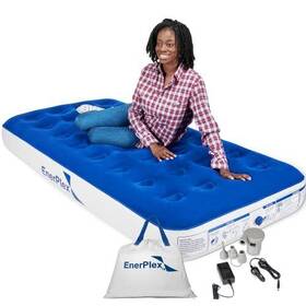Enerplex 843797121639 Camping Air Mattress With Built In Pump - Twin Blow Up For Travel And