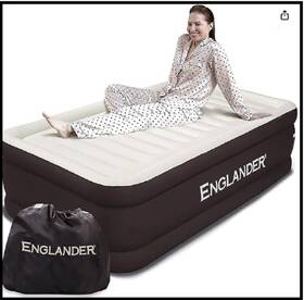 Englander 705353262319 Air Mattress With Built In Pump - Luxury Double High Inflatable Bed For
