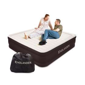 Englander 843797121417 Air Mattress With Built In Pump - Luxury Double High Inflatable Bed Fo