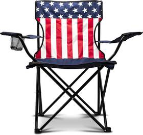 Pg94035 Eternal Living American Flag Camping Chair With Cupholder Blue Regular