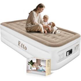 Etto B0dy7kcxsm Twin Air Mattress Built-in Pump 18 Inch High Inflatable Bed For Camping