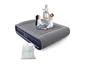 Evajoy 719710527966 Queen Inflatable Air Mattress 17ftft Blue And Grey