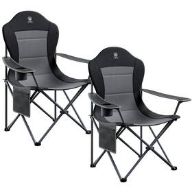 Ever Advanced 844093016278 Folding Camping Chair With High Back Padded 2 Oversized Black
