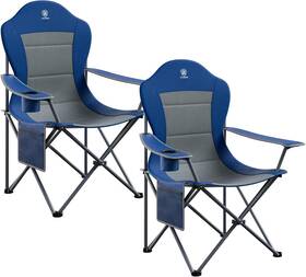 Ever Advanced 844093016285 Folding Camping Chair With High Back Padded 2 Oversized Grey