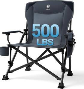 Ea-fc-143xl-gy Ever Advanced Oversized Folding Camping Chair For Adults Heavy Large Grey