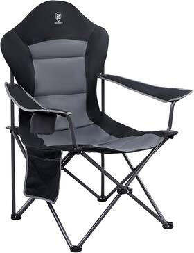Ea-fc750-99806-blk Ever Advanced Folding Camping Chair For Outside High Back Oversized Black