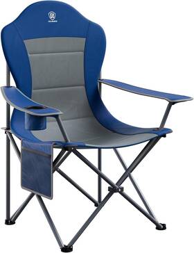 Ea-fc750-99806-gr Ever Advanced Folding Camping Chair For Outside High Back Oversized Grey