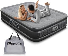 Ez Inflate 696599573577 Double High Luxury Air Mattress With Built In Pump Inflatable