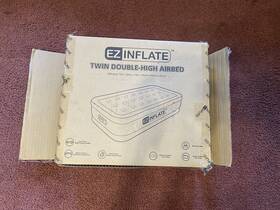 83381 Ez Inflate Twin Double High Airbed Inflatable Mattress With Built-in Pump