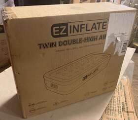 Ez Inflate 843797121448 Air Mattress With Built In Pump - Twin Double-high Inflatable