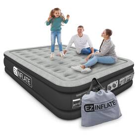 Ez Inflate 860007352225 Air Mattress With Built In Pump - King Size Double-high Inflatable W