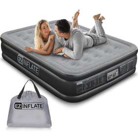 D-141 Ez Inflate Double High Luxury Air Queen Mattress With Built In Pump Inflatable