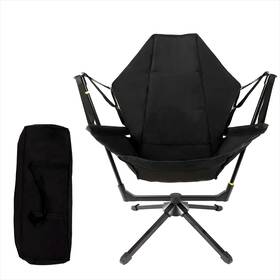147357-1 Fahkns Hammock Camping Chair With Adjustable Backrest Foldable Oversized Black