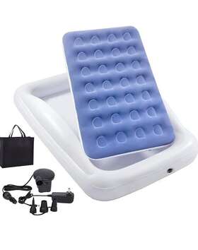 Fahuac 728930325726 Inflatable Kids Travel Bed Toddler Air Mattress Set - Portable Blow Up Mattre