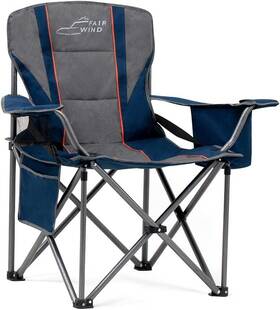 Fair Wind 656699820469 Oversized Fully Padded Camping Chair With Lumbar Single Pack Blue