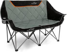 Fair Wind 656699876961 Oversized Fully Padded Camping Chair Folding Loveseat Black