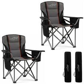Fair Wind 9168 2 Pack Fully Padded Oversized Camping Chair Heavy Twin Black