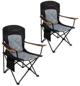 Bb201-bk Fair Wind 2 Pack Oversized Fully Padded Camping Chair Heavy Twin Black
