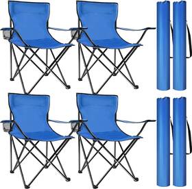 Fairysandy 445022535599 4 Pack Outdoor Folding Chairs Camp Chair Beach 19.7 X 31.5 Inch Blue