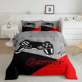 Sxs3849bzwx-queen Feelyou Gamer Comforter Set For Boys Teens Gaming Bedding Video Game Cont