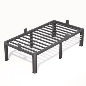 Firpeesy 739713239635 18 Inch Twin Bed Frame With Rounded Corner And Headboard Hole Mattress Reta