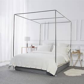 Foftm0040csl-trans Foreate Foftm0040csl-trans% Canopy Bed Frame Stainless Steel Queen Size And Poles Fit