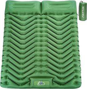 Wyzx-double-gr-6 Fritton Double Sleeping Pad For Camping Ultralight Inflatable Full Green