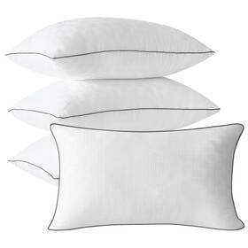 Sbpq01 Frohaul Pillows Queen Size Set Of 4 Seersucker Bed With Microfiber Fill Soft