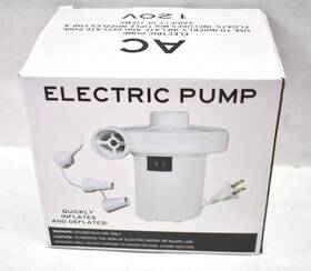 Fun Boy 855182006377 Electric Air Pump Acpmp White For Inflatable Mattress Pool Toys Assorted