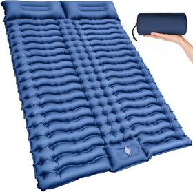 Sr-bt3 Fun Pac Double Sleeping Pad For Camping- Self Inflating 4 Inch Extra-thick With Blue