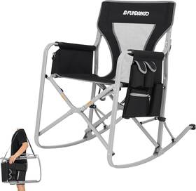 9c2202 Fundango Rocking Camping Chairs For Adults Portable Oversized Black/grey1