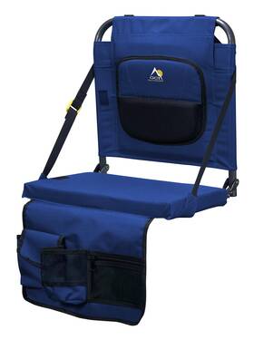 10619 Gci Outdoor Bleacherback Lumbar Stadium Chair With Padded Backrest Royal Blue