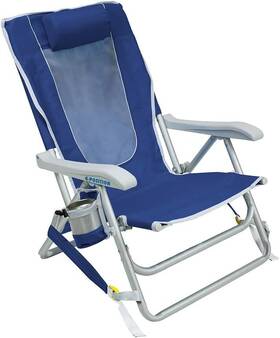 66082 Gci Outdoor Backpack Beach Chair Reclining Royal Blue