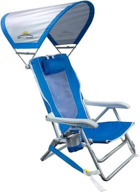 66183 Gci Outdoor Sunshade Backpack Beach Chair Royal Blue