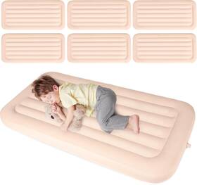 Lec-geetery-2038 Geetery 6 Pcs Kids Air Mattress Toddler Inflatable Sleepover As Shown Beige