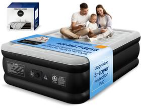 Gt01-q-bkgr-u1 Getfitairbed Queen Air Mattress With Built-in Pump Heavy-duty 800 Lbs 48-hour Leak-test