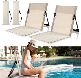 Chair-03 Gfyybkj 2 Pack Foldable Seat For Poolside Chairs Portable Light Beige