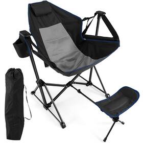 Gt10800-npbk Giantex Outdoor Hammock Camping Chair - Rocking With Large Black
