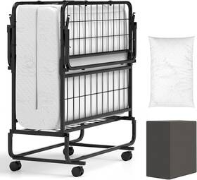 Giantex Gx-11041-hu Twin Roll Away Bed With 5 Inch Mattress And Pillow For Adults Portable