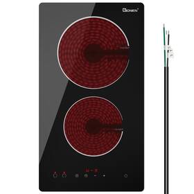 Gtm230t Gionien Electric Cooktop 2 Burners 220v 240v Built-in 12 Inch Ceramic Burner
