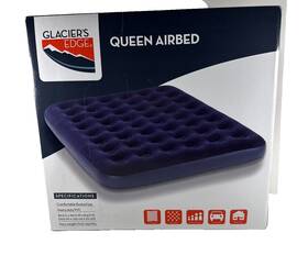Glaciers Edge 041226168488 New In Box Flocked Airbed Queen Size Free Shipping