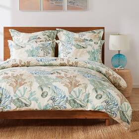 Gl-1810adst Greenland Home Fashions Barefoot Bungalow Atlantis 100% Cotton Duvet Set 2-piece Tw Inch
