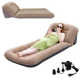 Tc-airmattress-001 Gsenggoung Inflatable Camping Air Mattress With Adjustable Backrest Flocking Portable R