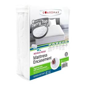 Guardmax 810098255400 Terry Cotton Queen Zippered Mattress Encasement - Waterproof And Bed B