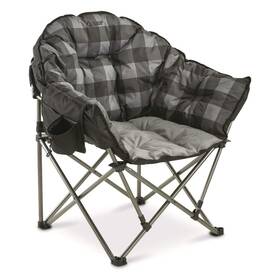 Guide Gear 885344900908 Club Camping Chair Oversized 34d X 25w 37h In Gray Plaid