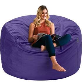Nyx030 Habutway Bean Bag Chair 3ft Luxurious Velvet Ultra Soft Fur 3 Foot Purple